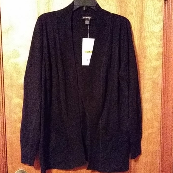 NWT By Design 3x (fits like 1x) cardigan black - Picture 1 of 7